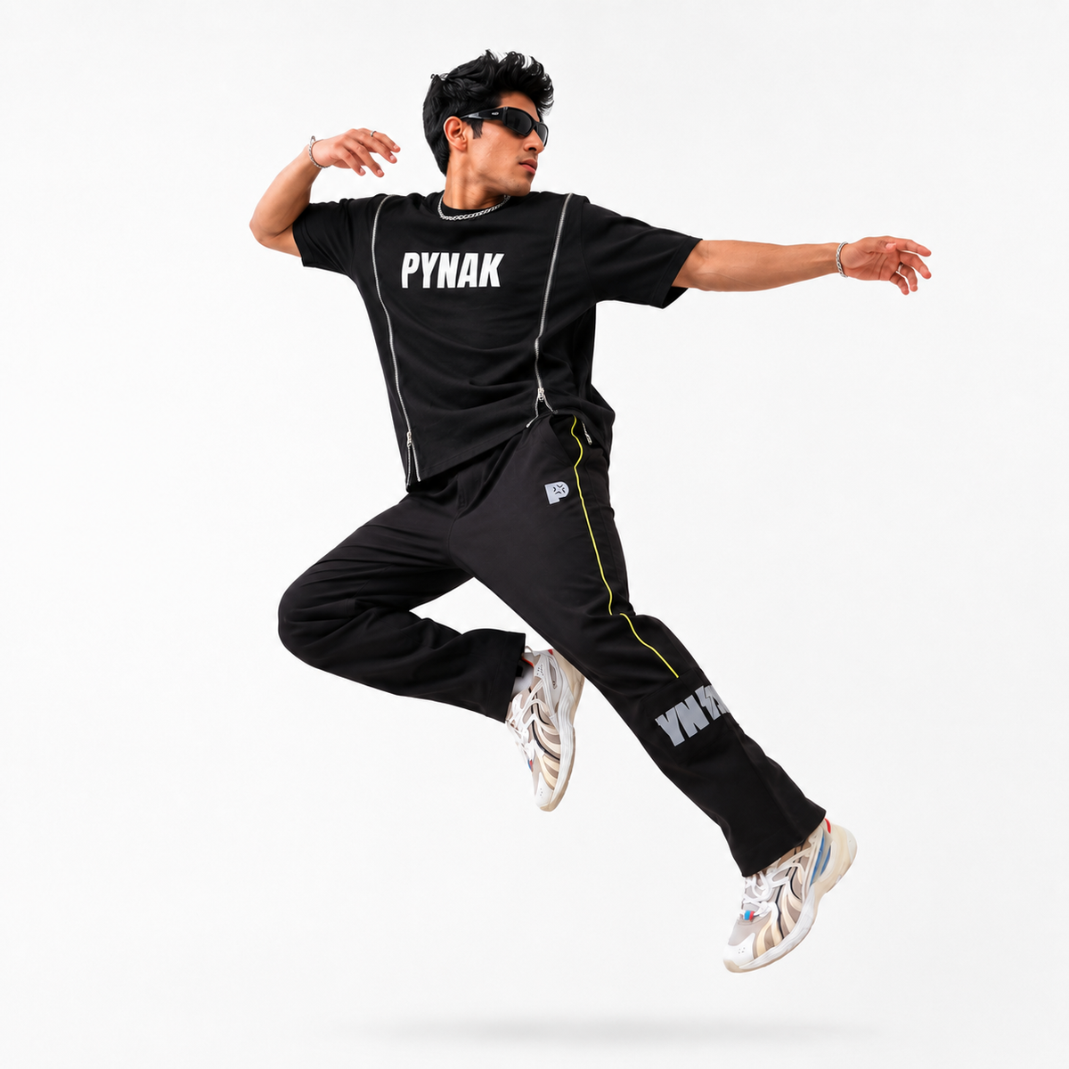 Pynak Track Pants Piping Edit Black - dynamic jump shot