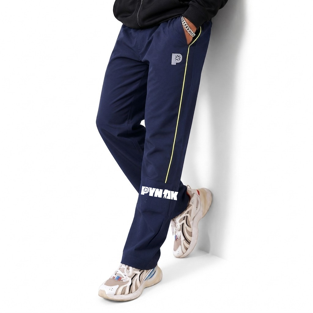 Pynak Track Pants Piping Edit Navy - branding and logo detail