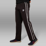 Pynak 'Twin-Stride' Athletic Track Pants – Black with Double White Side Stripes