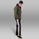 Pynak 'Velocity-Dual' Streetwear Track Pants – Black with Double White Stripe - Image 4
