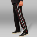 PYNAK Circuit-R Track Pants - Black Men's Trousers with Red and White Side Stripes