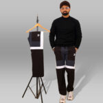 Pynak 'Geo-Block' Streetwear Track Pants – Monochrome Panel Design - Image 2