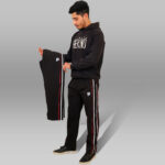 PYNAK 'Circuit-R' Tricolor Track Pants – Black with Red/White Stripe - Image 4
