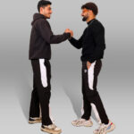 PYNAK Velocity Snap-Hem Track Pants – Black with White Contrast Panel - Image 5