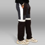 Pynak 'Geo-Block' Streetwear Track Pants – Monochrome Panel Design